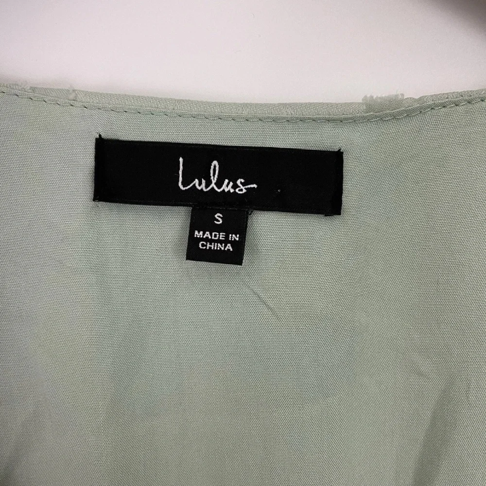 Lulu's Green Plunge Neck Bishop Sleeve Sundress - Picture 11 of 11